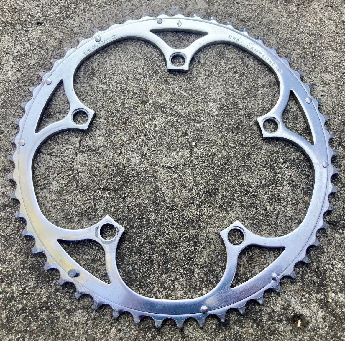 Campagnolo 53T 135BCD Chainring 10 Speed Silver Aluminum Ultra Torque Road Bike