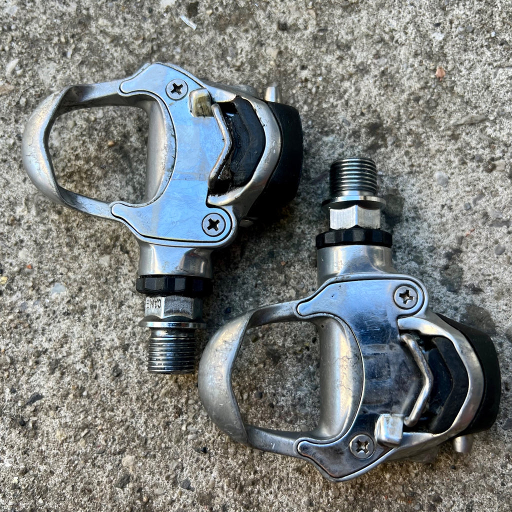 Used Campagnolo Chorus Clipless Pedals Pro Fit Vintage Road Gravel Gray Campy-Bicycle Bin