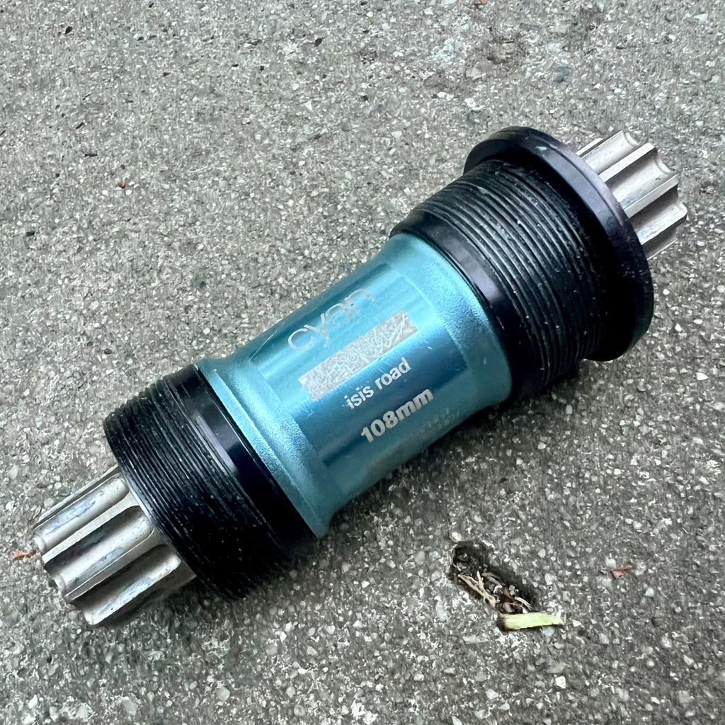 Crankbros Cyan 108mm 68/73mm English Thread Bottom Bracket Road Bike Blue Steel 