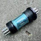 Used Crankbros Cyan 108mm 68/73mm English Thread Bottom Bracket Road Bike Blue Steel-Bicycle Bin
