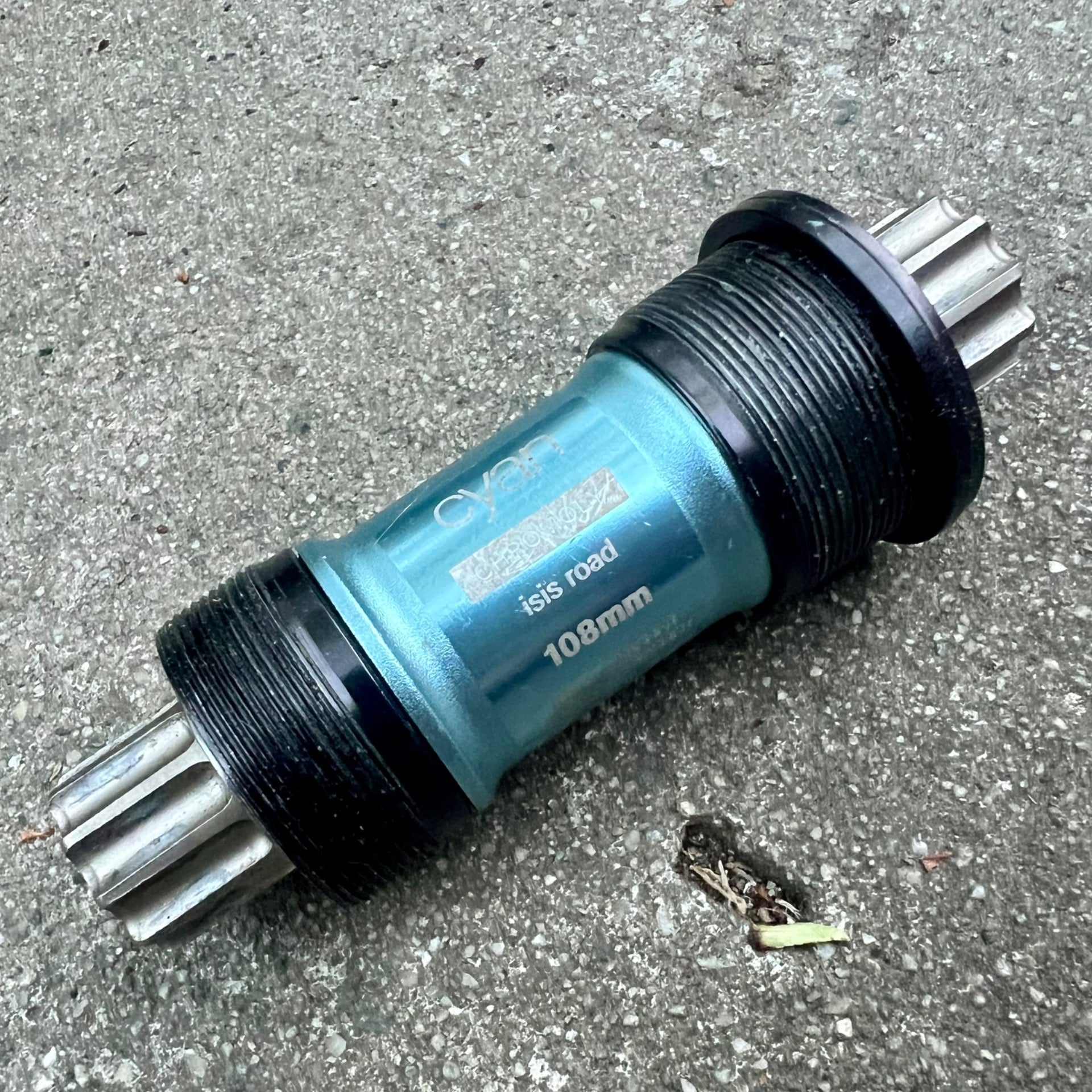 Crankbros Cyan 108mm 68/73mm English Thread Bottom Bracket Road Bike Blue Steel 