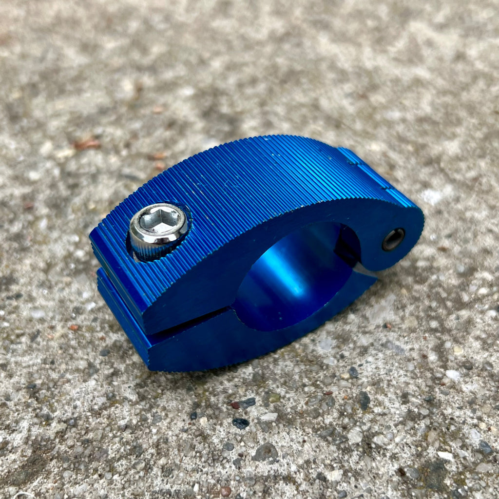 NOS Strong 25.4mm BMX Seatpost Clamp Hinged Hinge Bolt On Blue Retro OG 80’s