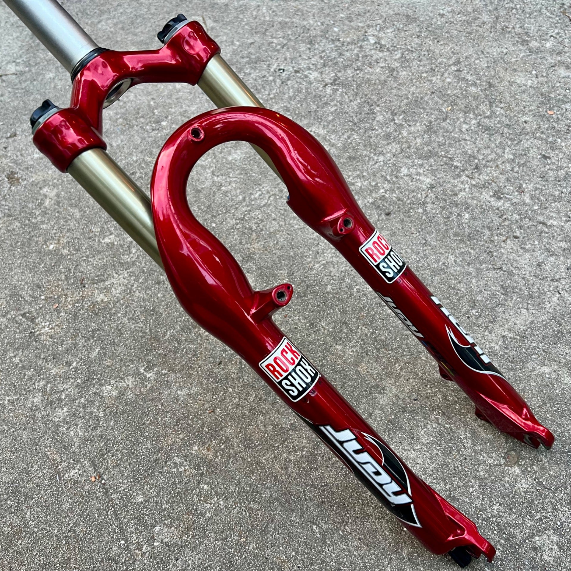 SERVICED RockShox Judy Race 80mm 1 1/8” Threadless Fork Red Vintage MTB Disc 
