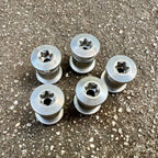 Used FSA Double Chainring Bolts and Nuts 5 Bolt Aluminum T30 Torx Silver Road Bike-Bicycle Bin