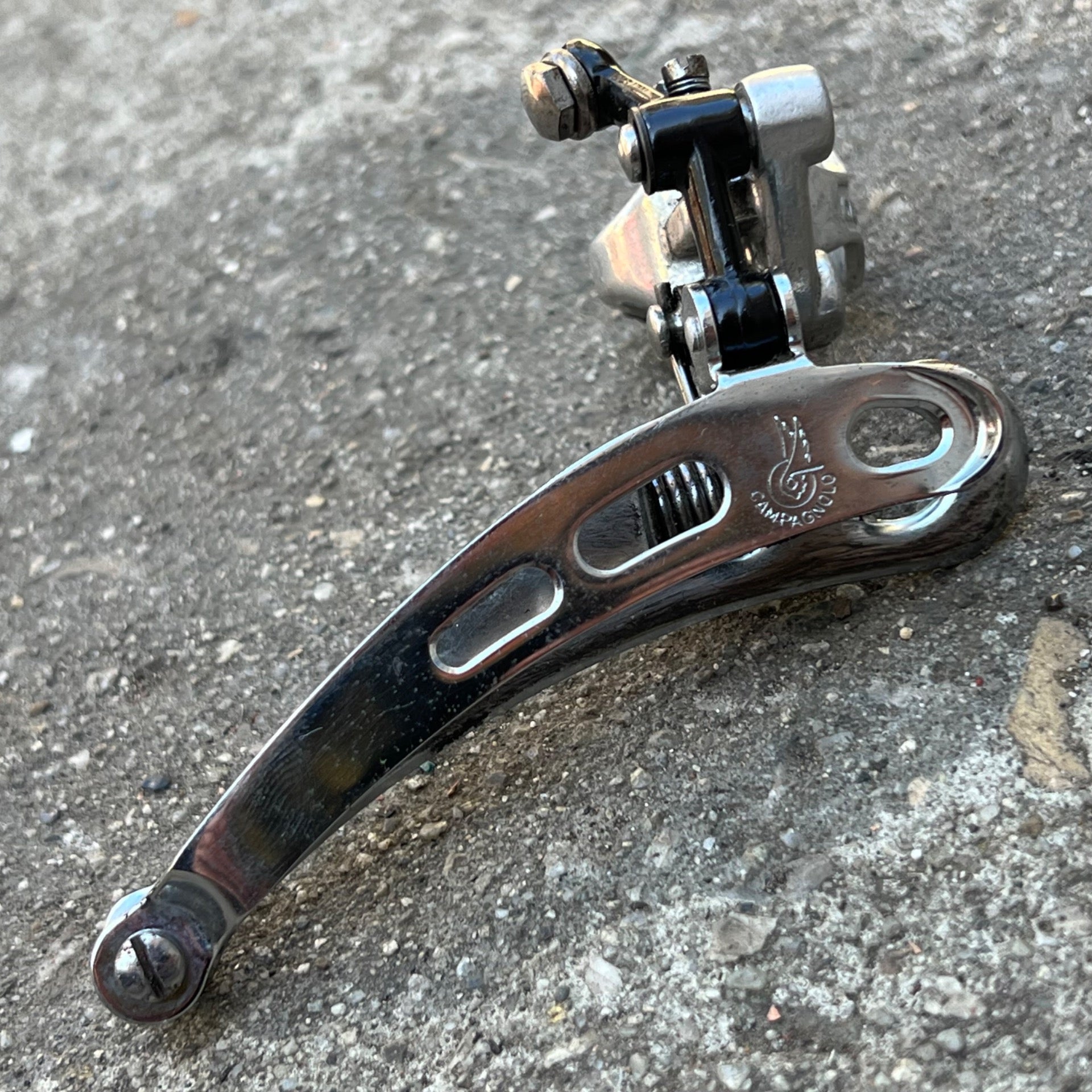Campagnolo Super Record 28.6mm Bottom Pull Front Derailleur Black Double Vintage