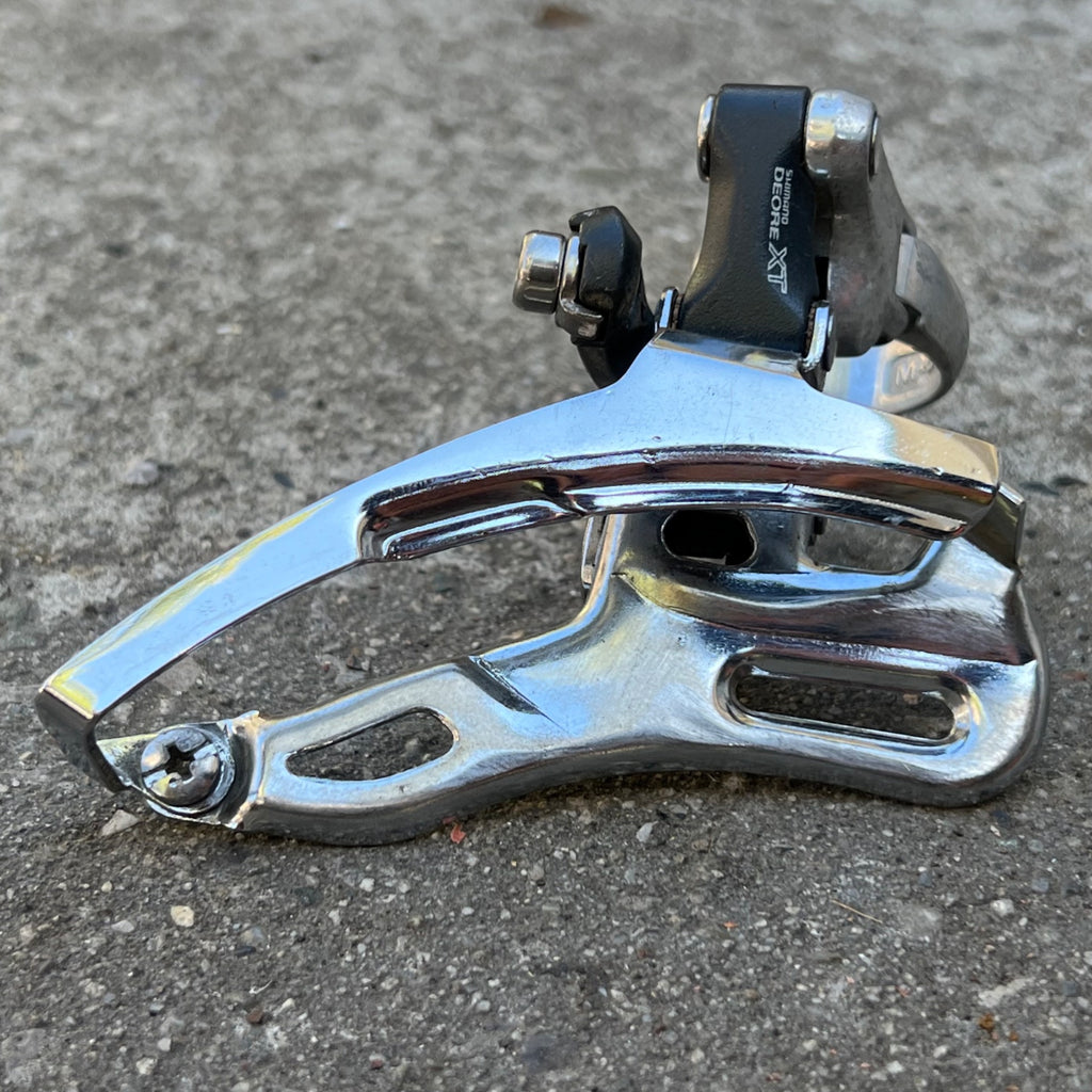 Used Shimano Deore XT FD-M737 31.8mm Top Pull Front Derailleur Triple 3x8 Vintage-Bicycle Bin