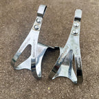Used Christophe Toe Clips Size Medium Chrome Steel Vintage Road Bike Eroica Touring-Bicycle Bin