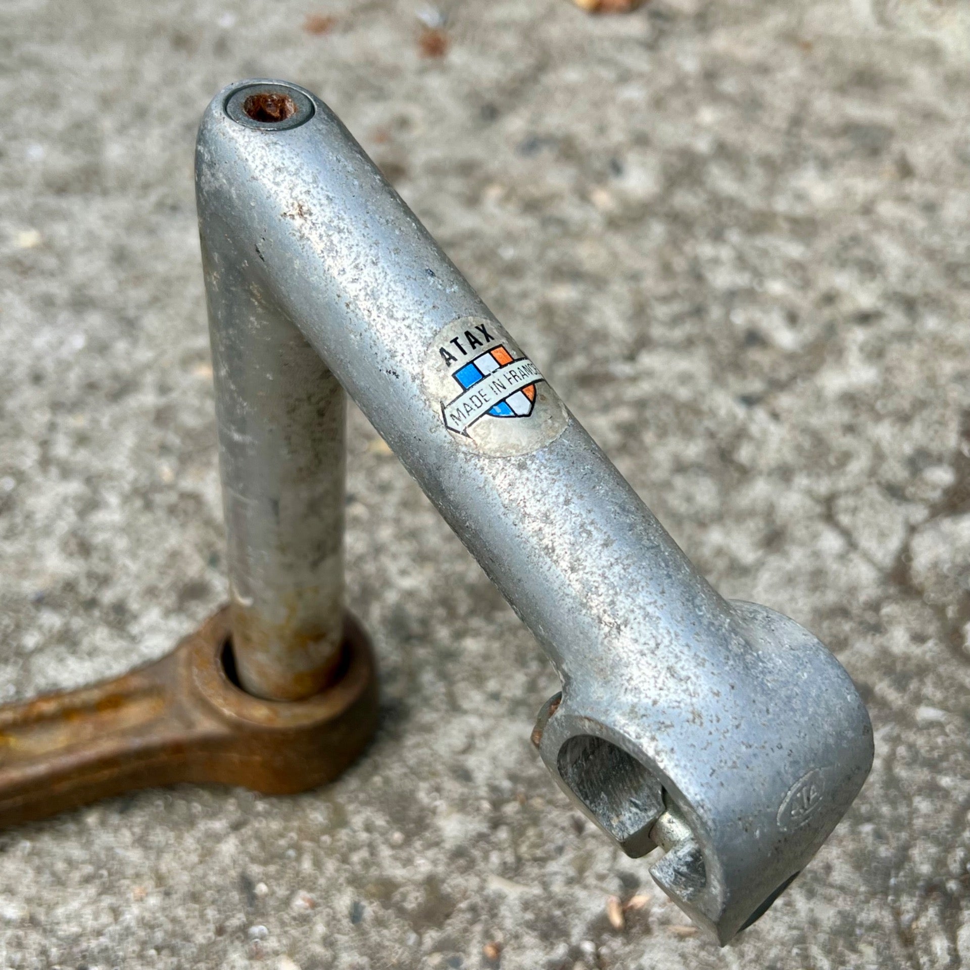 ATAX 25.0x100mm 1in 22.0mm French Quill Drop Stem Vintage Road Bike Gray Thread