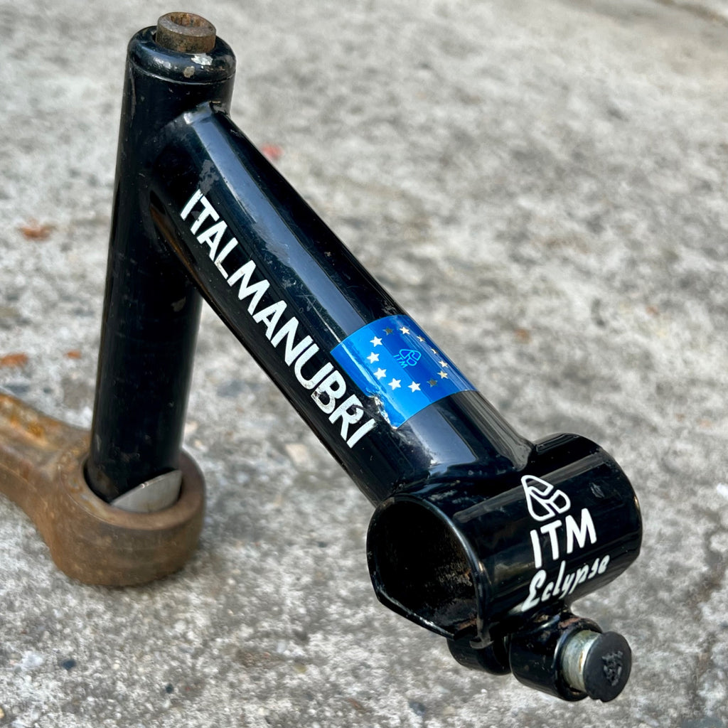 ITM Eclypse 25.4x120mm 1in Quill Stem Vintage Road Black Italmanubri Track 22.2