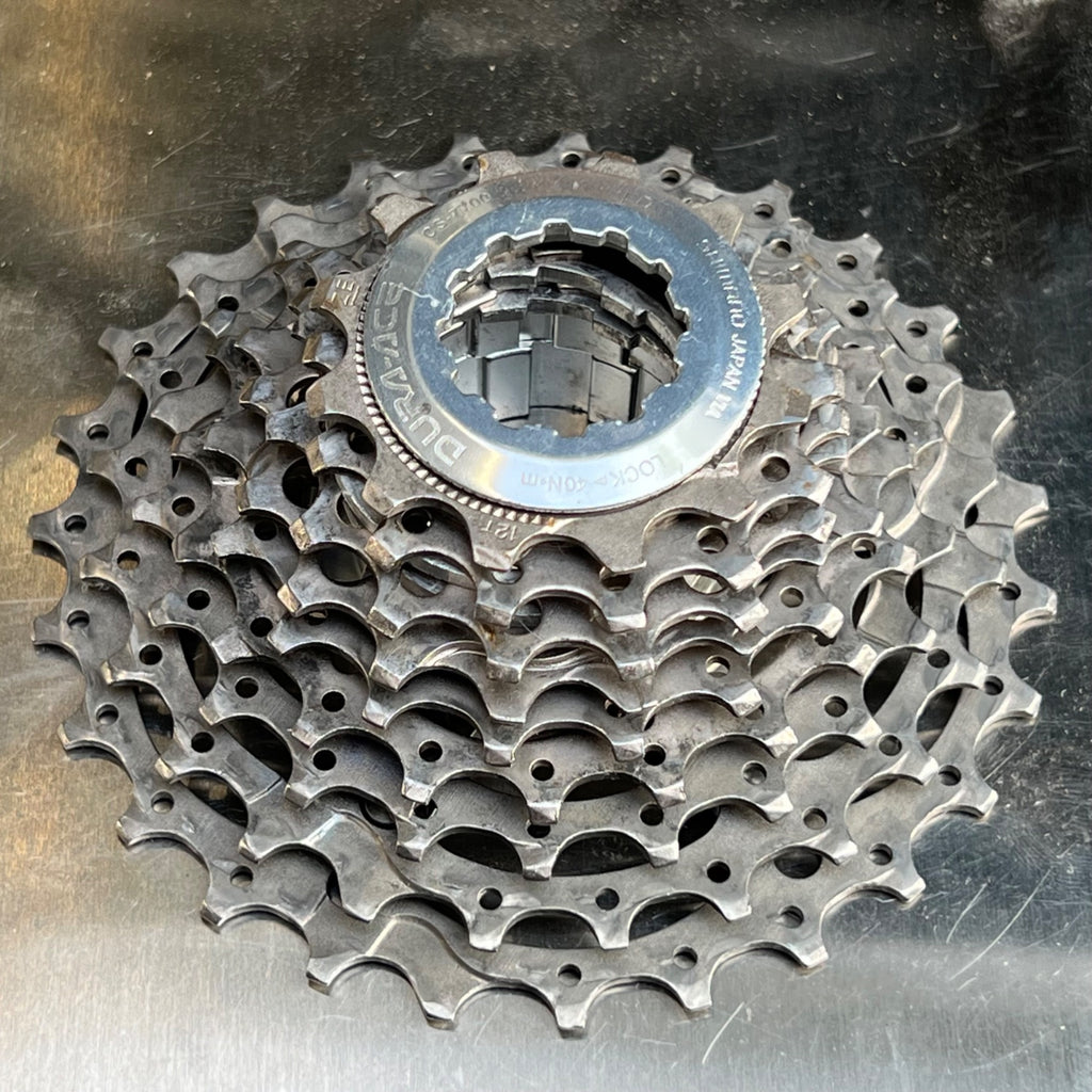 Shimano Dura Ace CS-7700 12-27T 9 Speed Cassette Titanium Road Bike Wide Range 