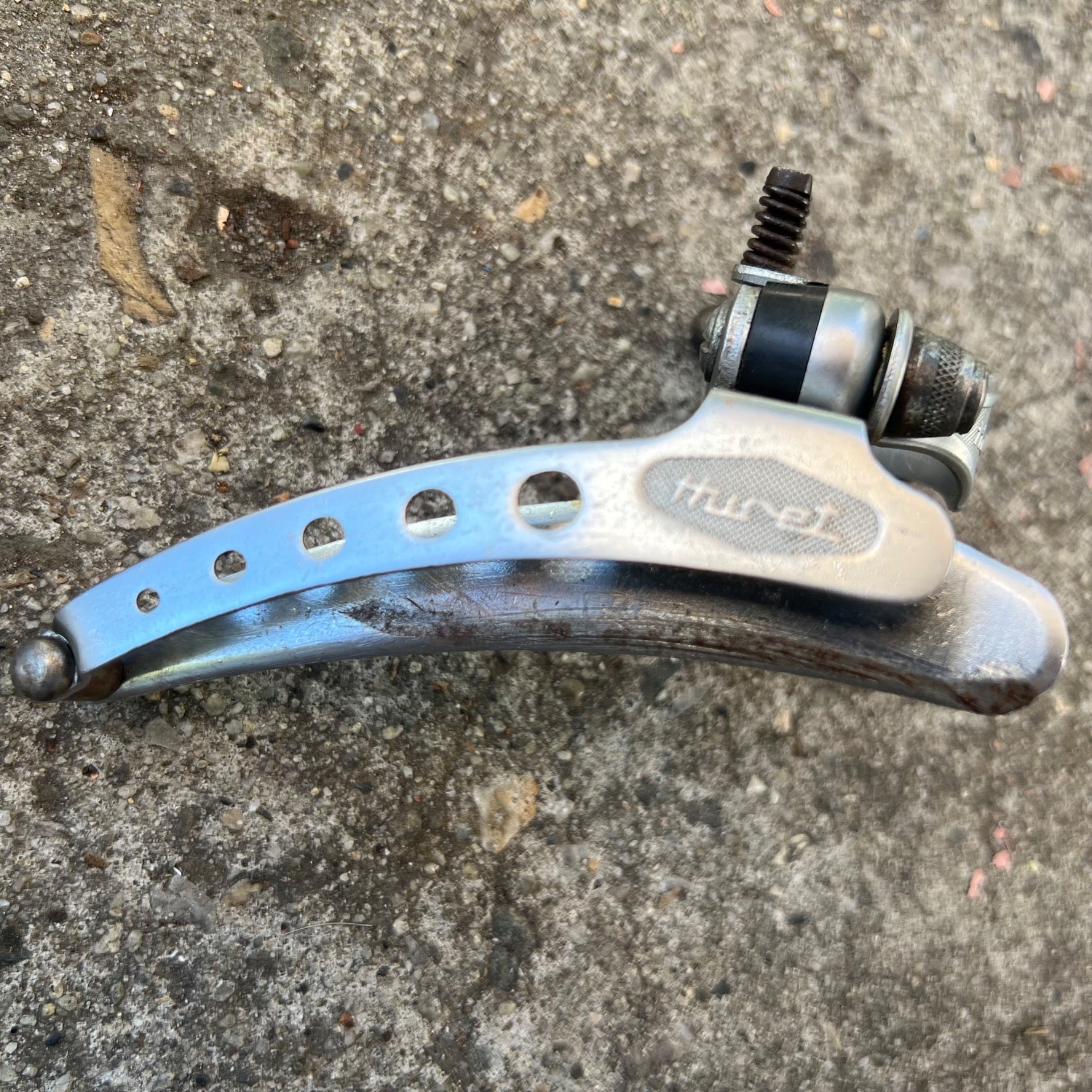Huret Front Derailleur 28.6mm Bottom Pull Vintage Retro Bike Gray 2x5 Speed 