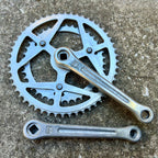Used Sugino Maxy Crankset 52/40T 171mm Double Square Taper Silver Vintage 3 Bolt Arm-Bicycle Bin