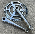 Used Raleigh Cotter Pin Crankset Sir Walter Stamp Steel Chrome 46T 60’s 70’s Vintage-Bicycle Bin