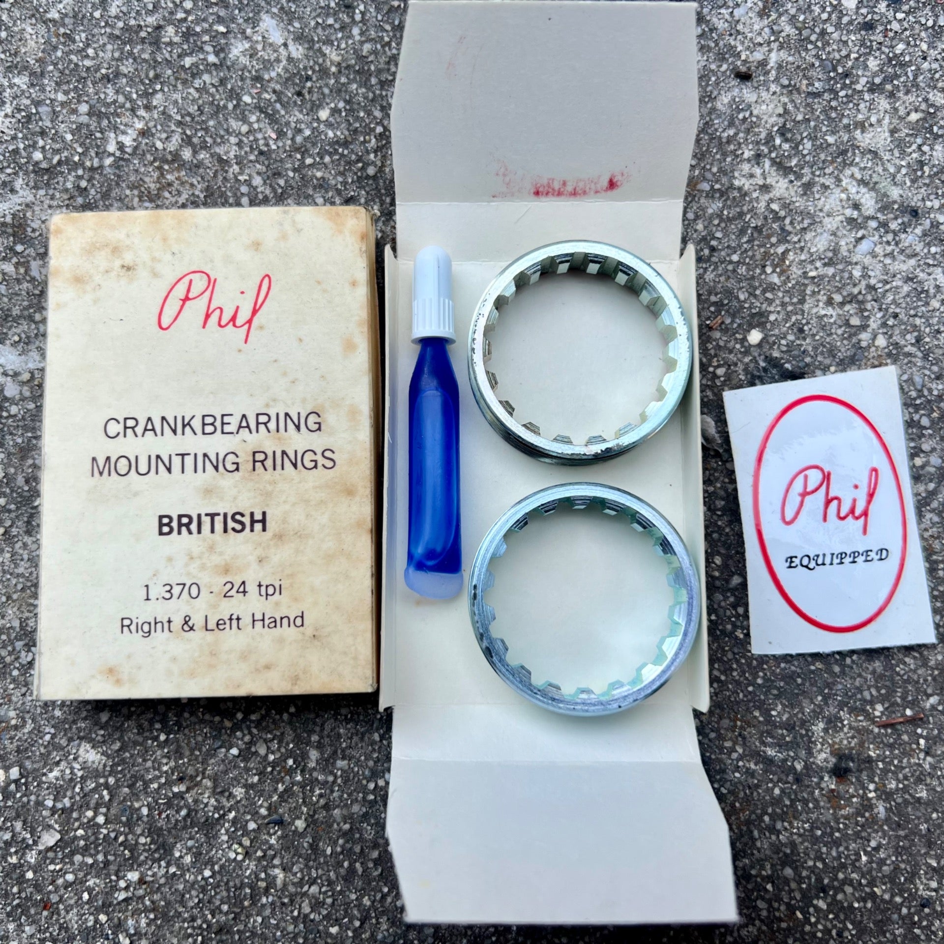 NOS Phil Wood English 1.37x24 TPI Bottom Bracket Cups Steel Vintage Road Touring
