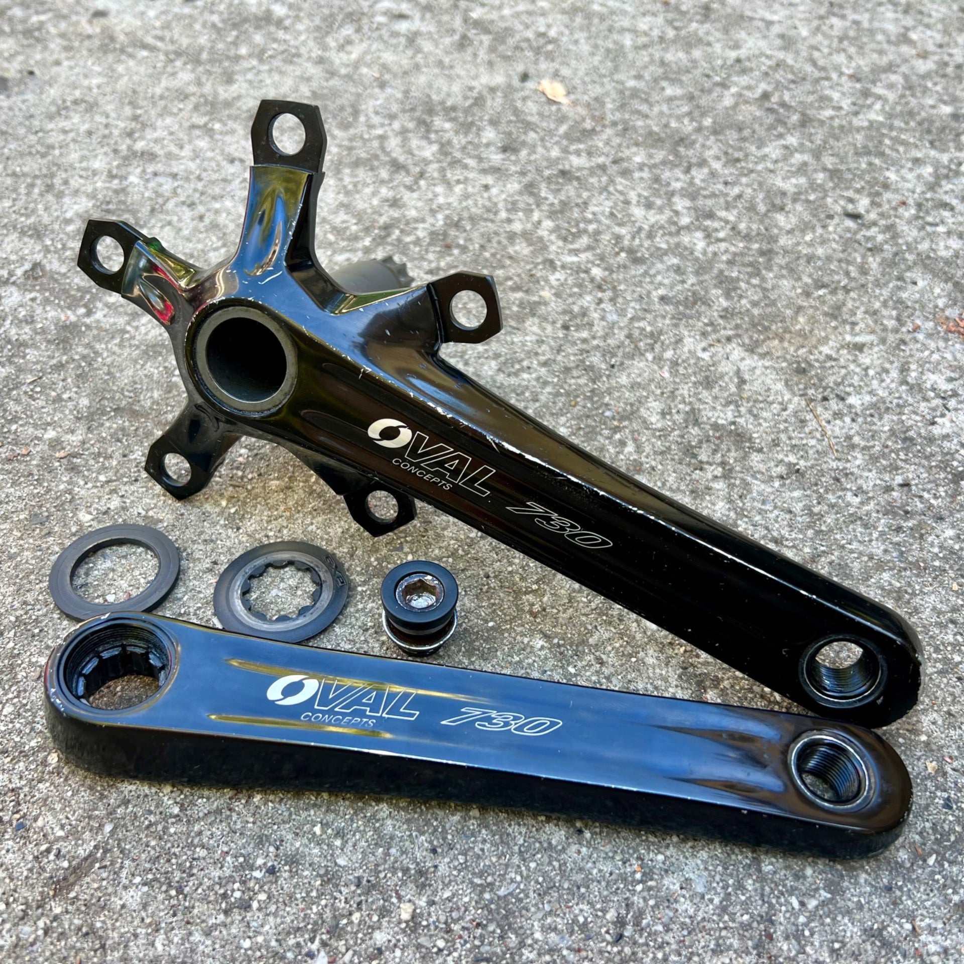 Oval Concepts 730 Crank Arms Cranks 170mm 110 BCD 5 Bolt Road Gravel Bike Black