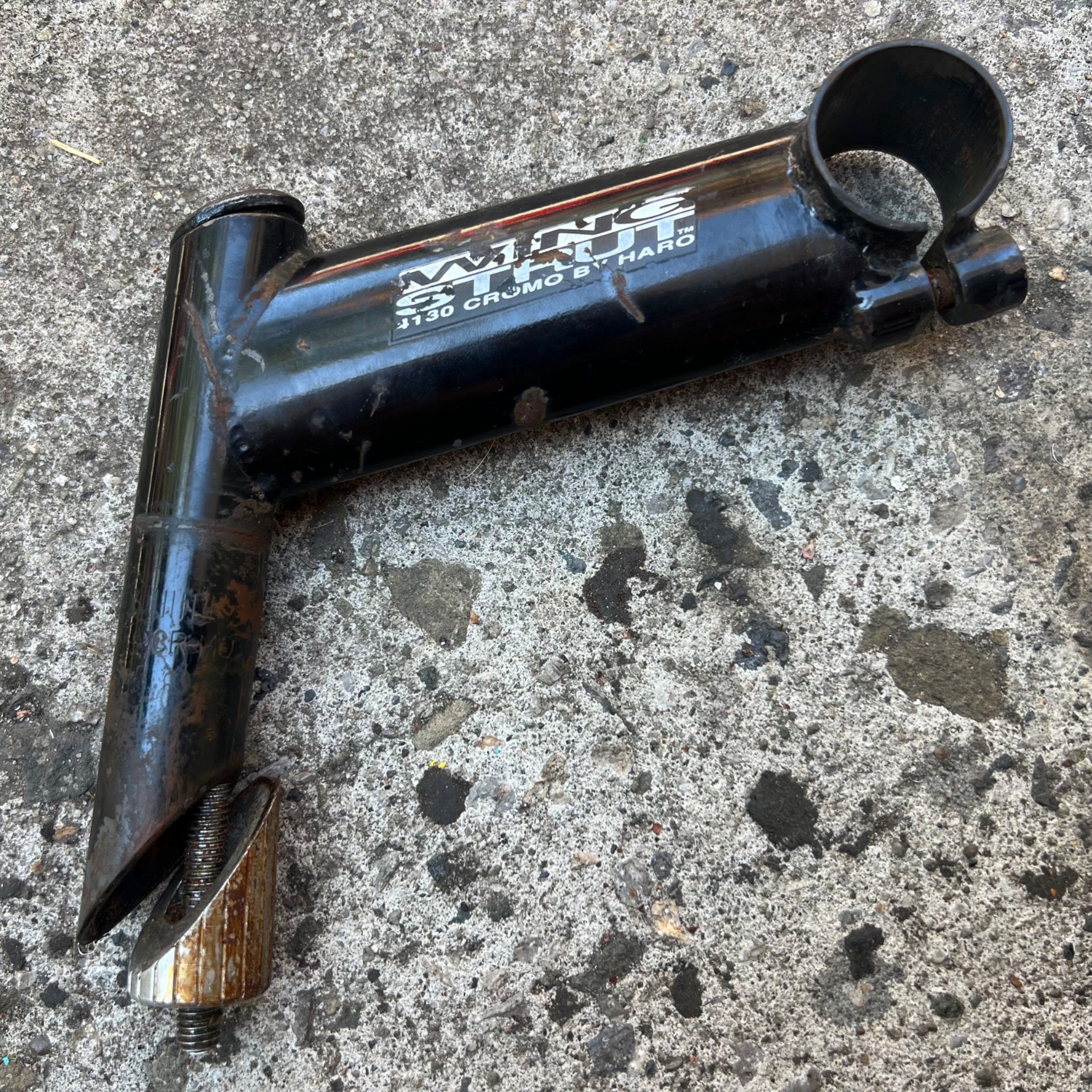 Haro Wing Strut Stem 1 1/8” 135x31.8mm Quill Steel Vintage Black MTB 4130 CRMO