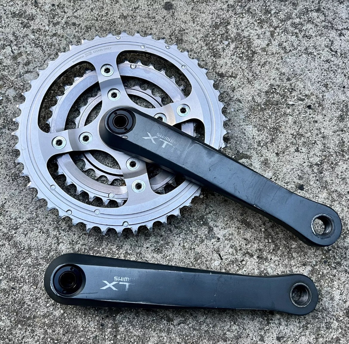 Shimano XTR M950 Crankset 180mm 46-34-24 8 Speed Vintage Triple MTB 4 Bolt Retro