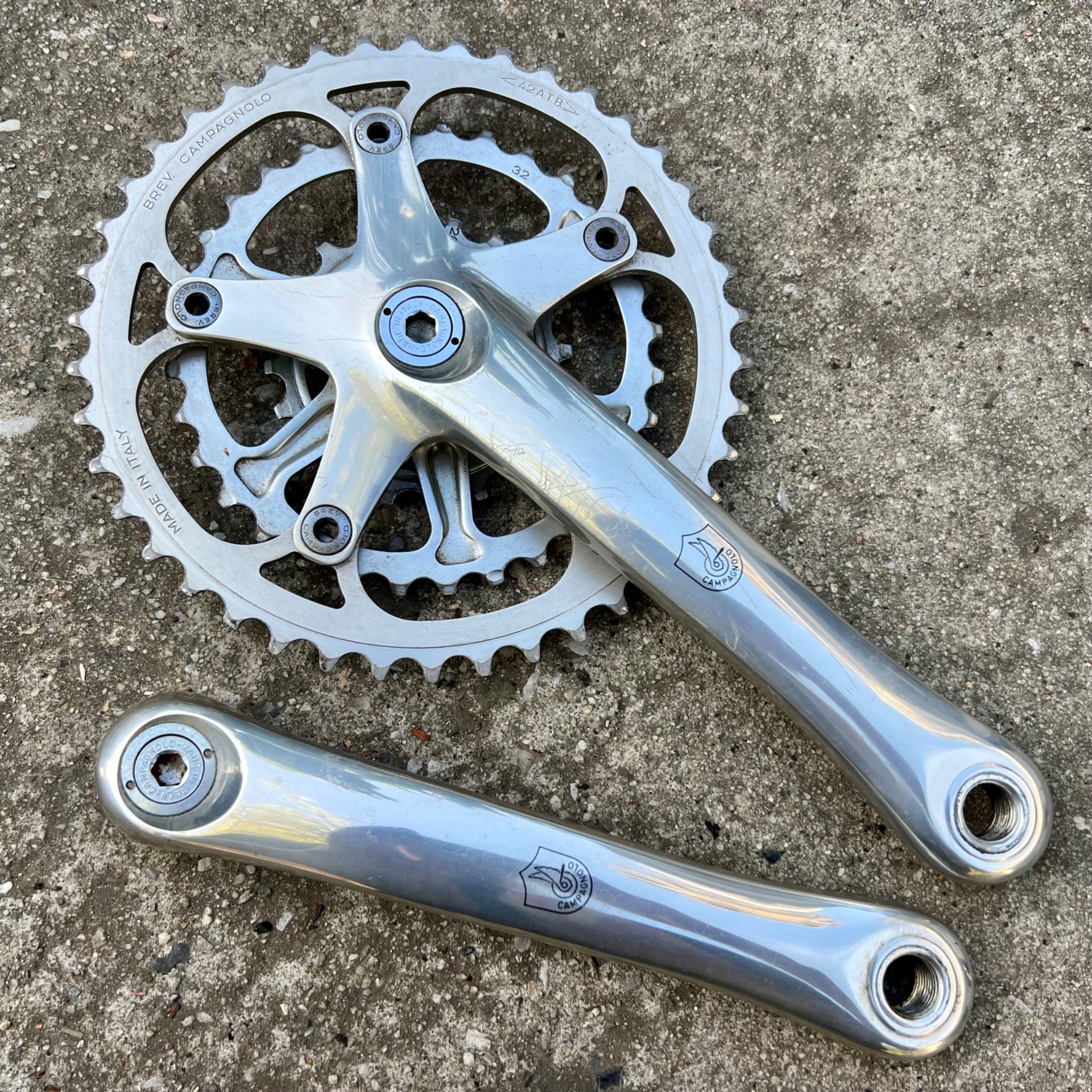 Campagnolo Icarus Record OR MTB Crankset 175mm 20/32/42T Triple Campy Silver 