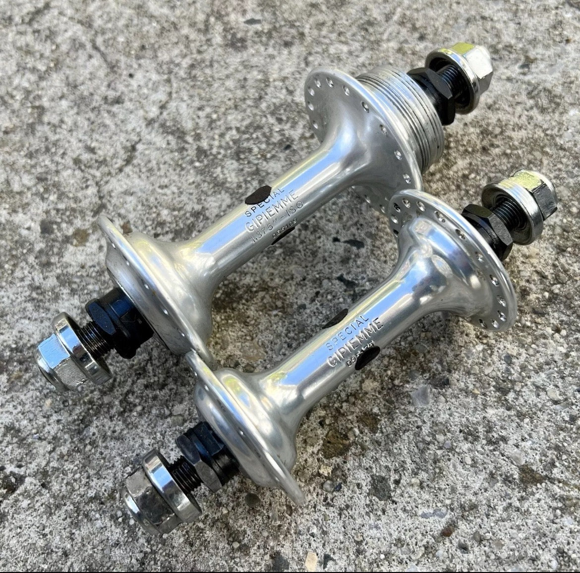 Gipiemme Special Track Hubset 100/120mm 36H Bolt On Axle Vintage Silver Hubs