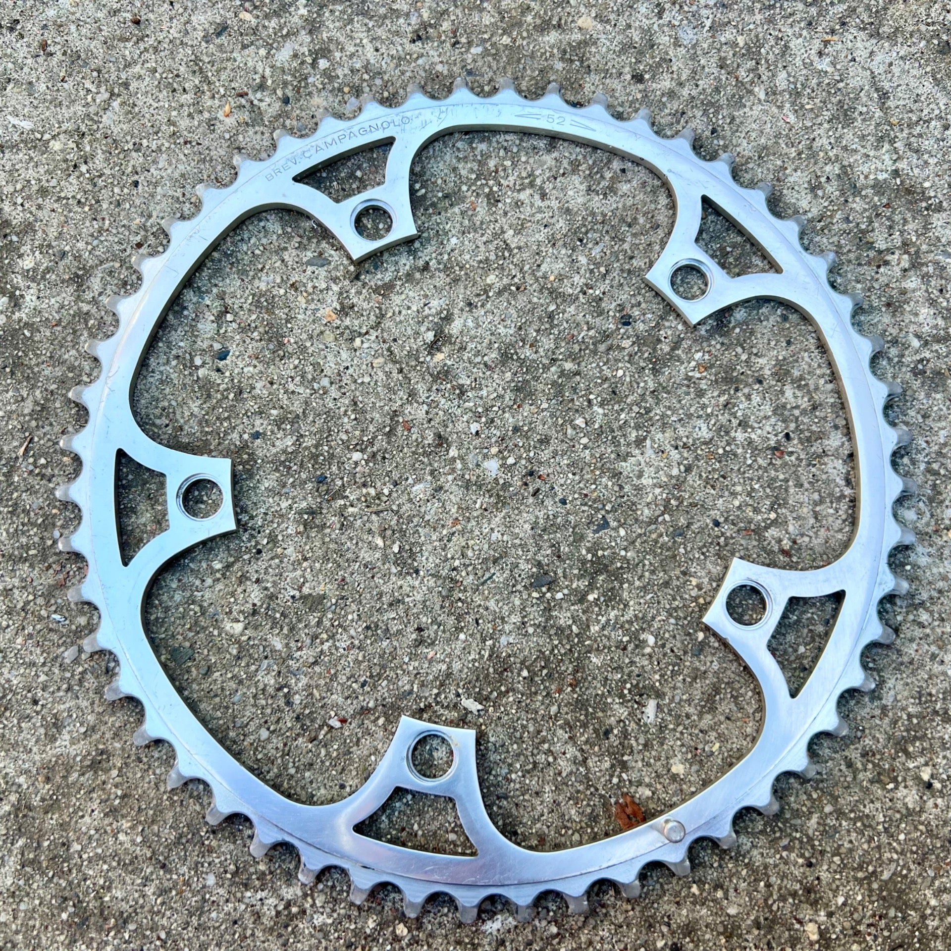 Campagnolo 144 BCD 52T Tooth Chainring 3/32” Vintage Big Ring Campy Silver Brev.