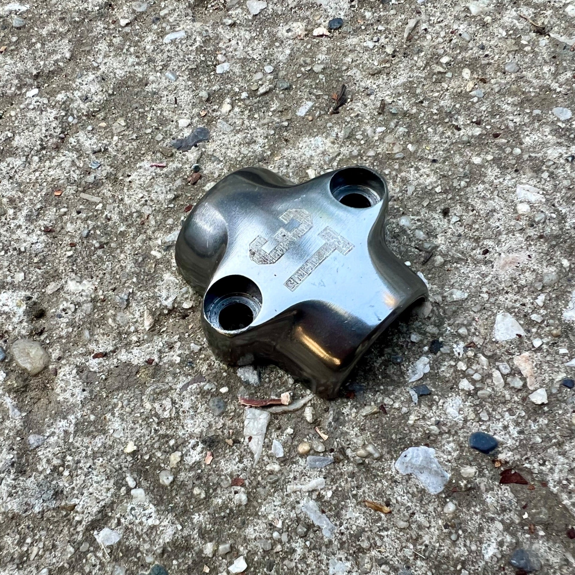 3T 3TTT Stem Faceplate 26.0mm 2 Bolt Dark Gray Anodized Face Plate Road Bike 