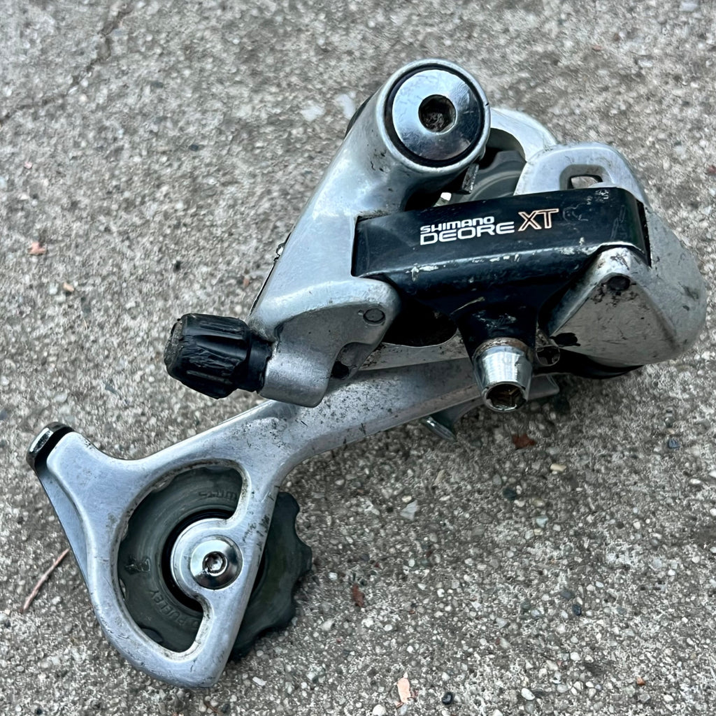 Used Shimano Deore XT M735 Rear Derailleur Long Cage 7 Speed Vintage MTB Retro-Bicycle Bin