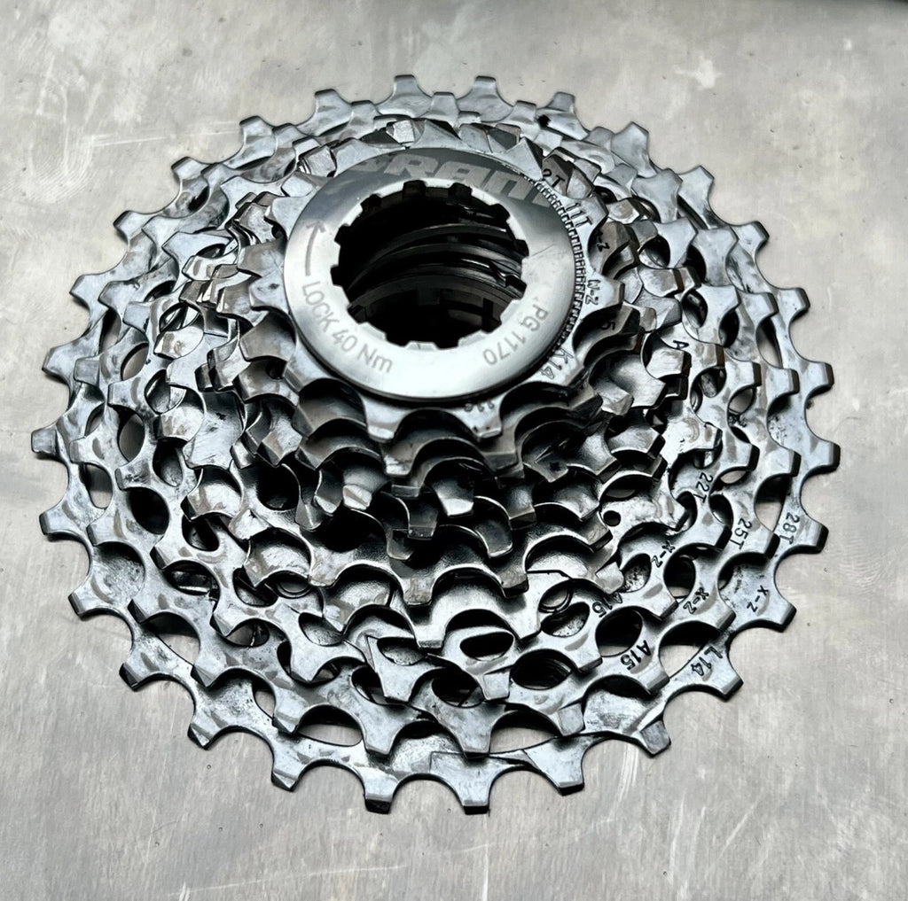 SRAM PG 1170 11 Speed Cassette 11-28T Road Gravel Touring CX Bike Silver Chrome