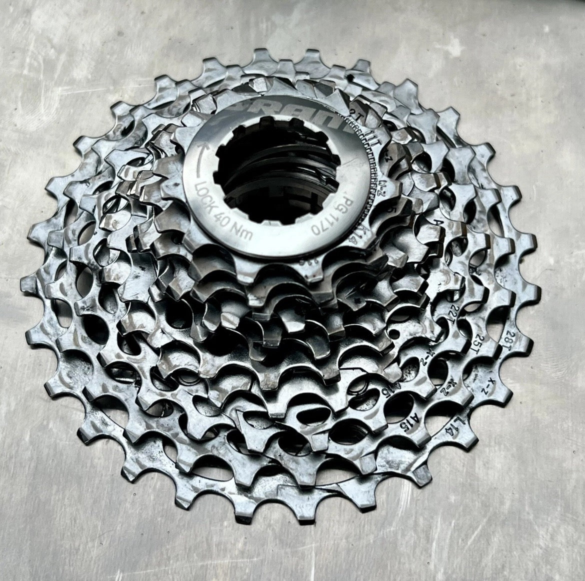 SRAM PG 1170 11 Speed Cassette 11-28T Road Gravel Touring CX Bike Silver Chrome