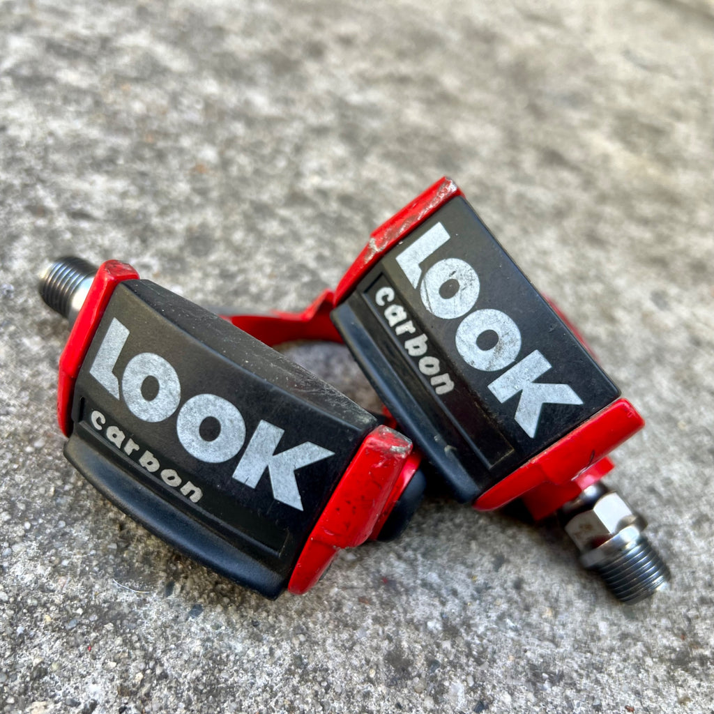 Look Carbon Clipless Pedals Red Vintage Road Bike 9/16 Eroica Race