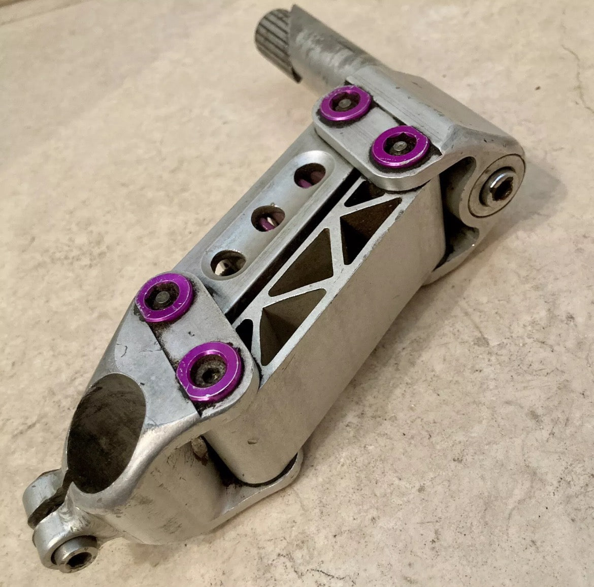 Softride Suspension Stem 25.4x140mm 1” Vintage Quill Aluminum CNC Silver Purple