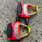 Used Look Carbon ARC PP76 Clipless Pedals Pink Orange Rainbow Neon Sunset Gatorfade-Bicycle Bin
