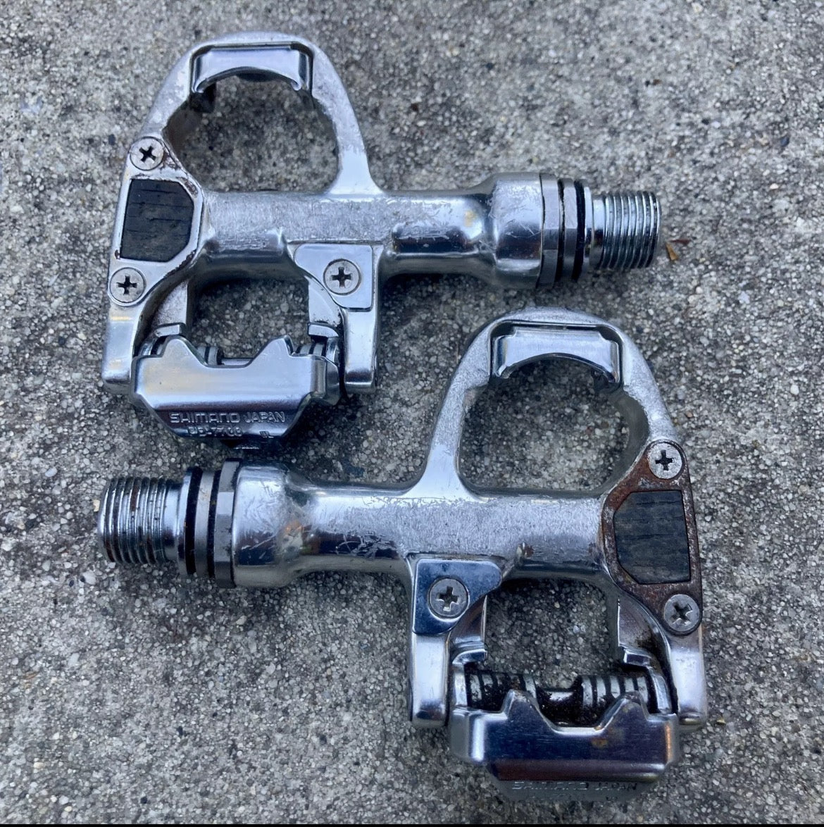 Shimano Dura Ace PD-7700 SPD-R Clipless Pedals Road Bike Vintage Silver Gray
