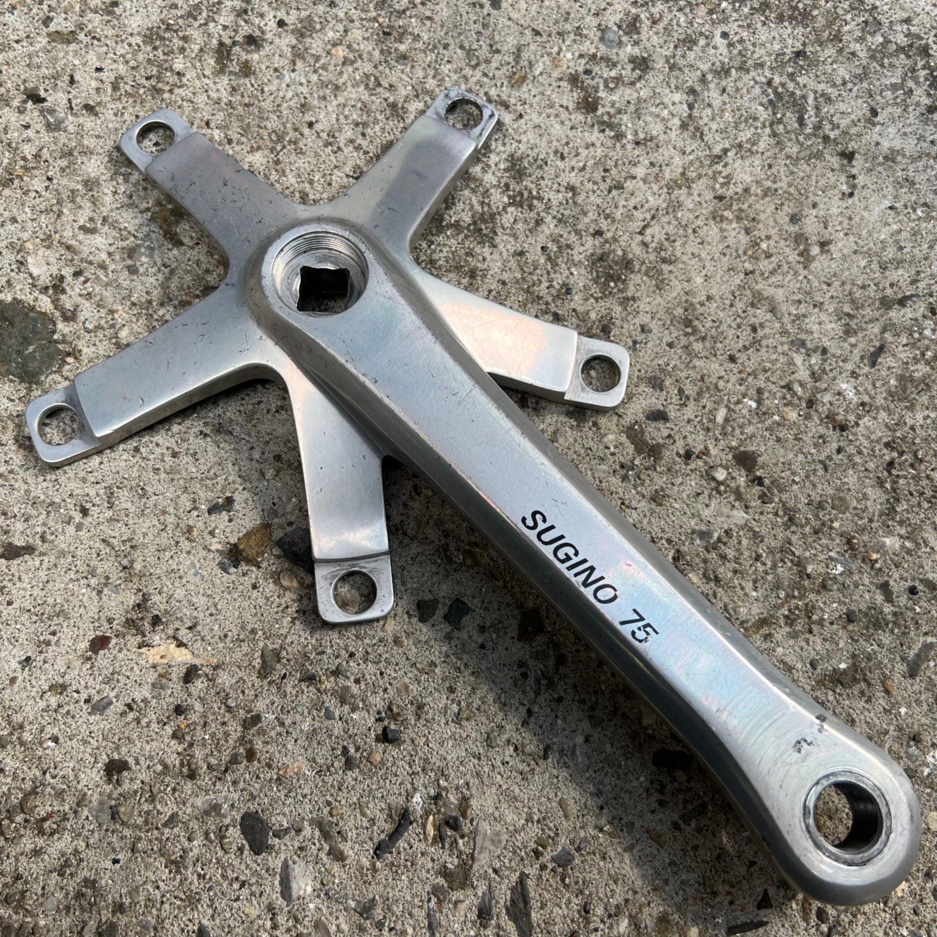 Sugino 75 165mm Drive Side Crank Arm 144BCD Track Racing Bike Silver Road 