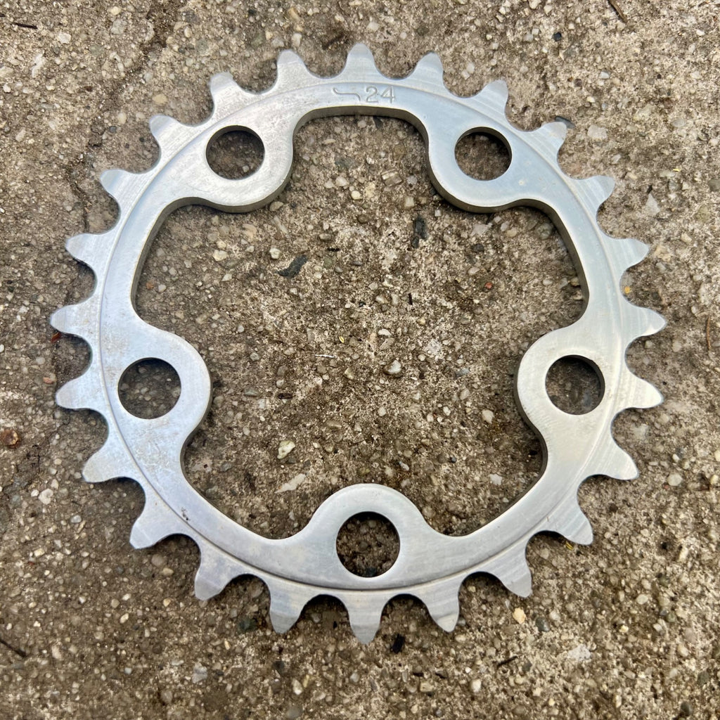 NOS Avocet 74 BCD 24T Granny Ring Chainring Small Vintage Retro Silver Touring