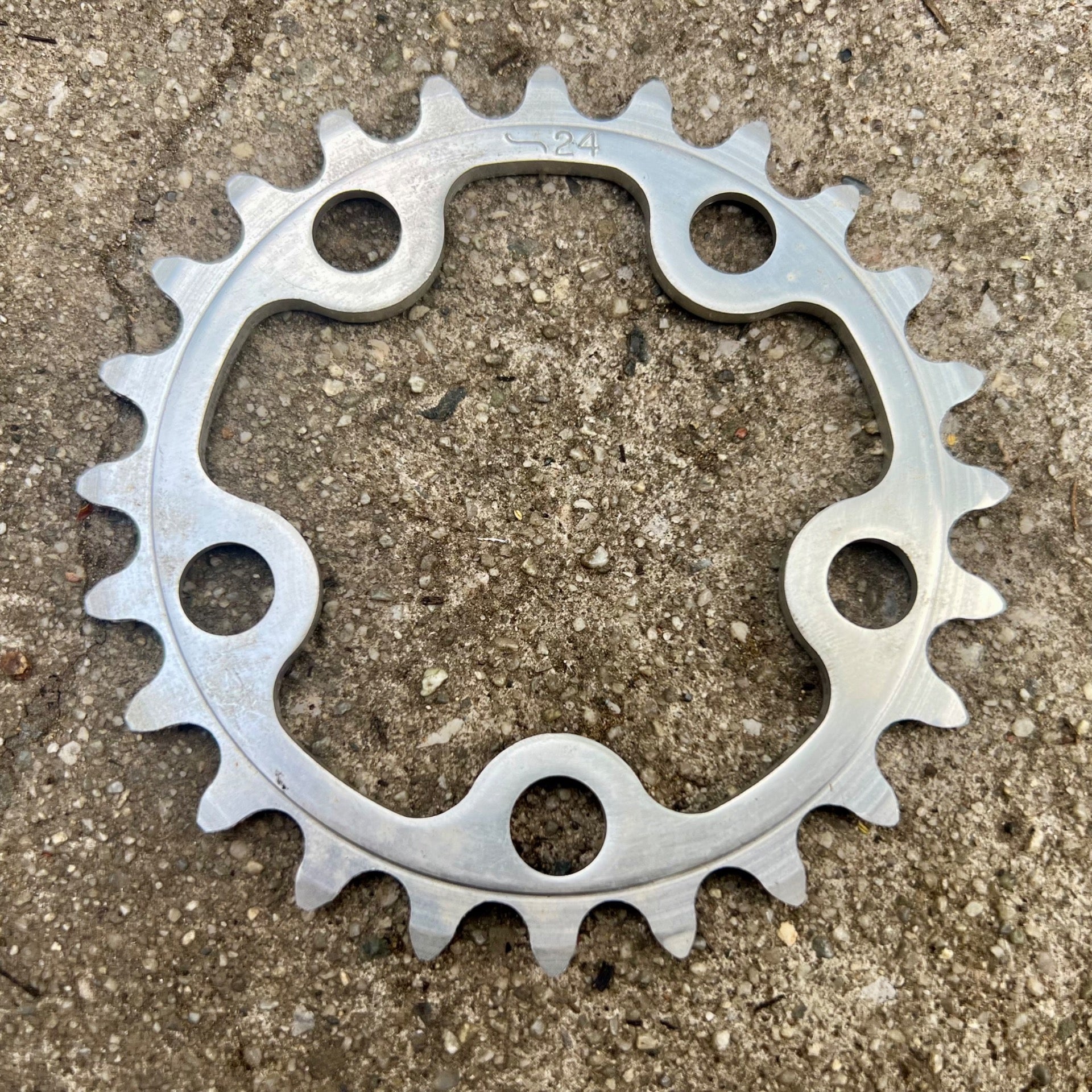 NOS Avocet 74 BCD 24T Granny Ring Chainring Small Vintage Retro Silver Touring