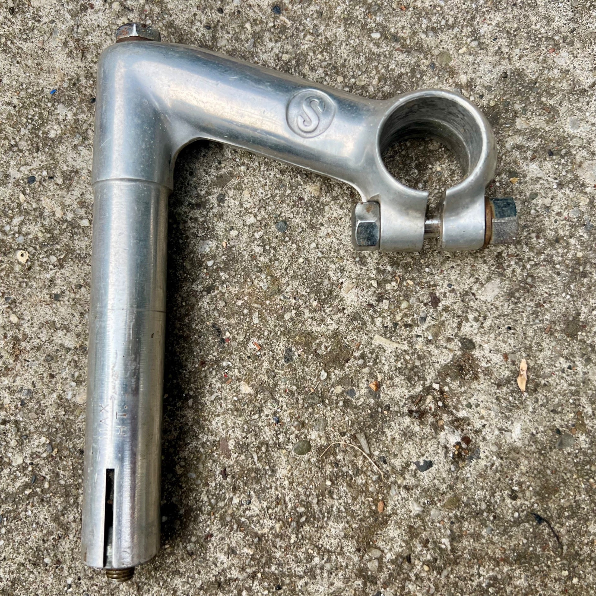 Schwinn 26.0x90mm 1in 21.1mm S Logo Quill Stem Vintage Road Bike Silver Touring 