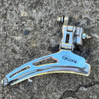 Used Suntour Cyclone Braze On Front Derailleur Bottom Pull Vintage Road Double Chrome-Bicycle Bin