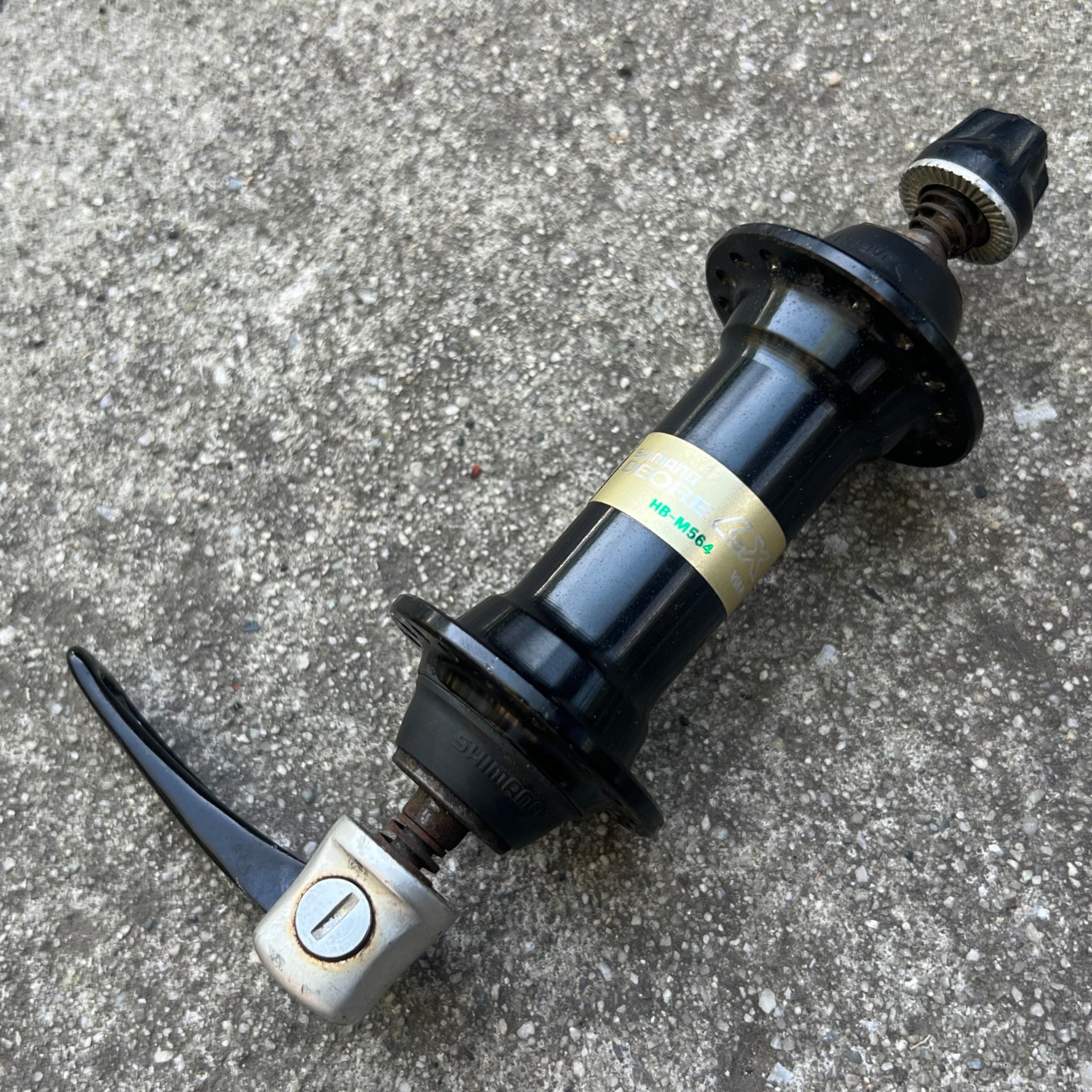 Shimano Deore LX 32H Hole HB-M564 Front Hub & Quick Release Vintage MTB Black 