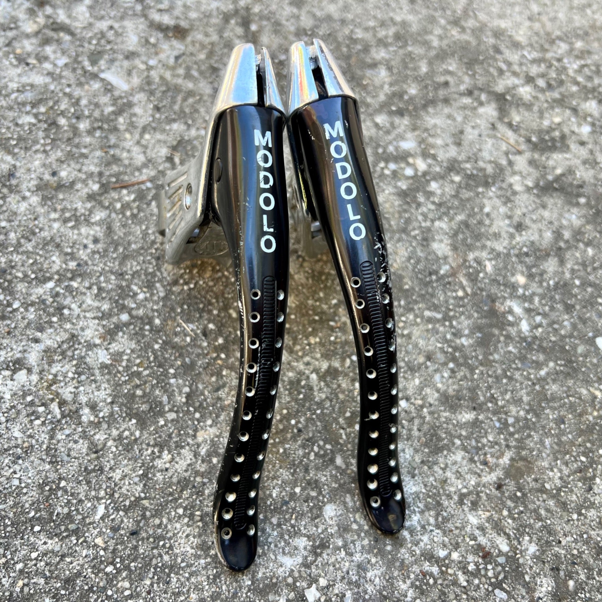 Modolo Brake Levers Pair Black Anodized Drillium Vintage Retro Road Bike Speedy