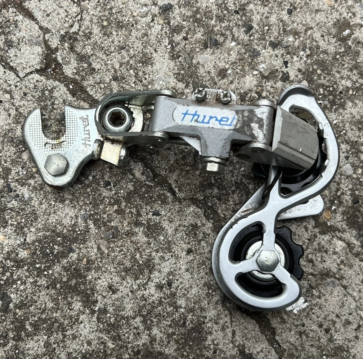 Huret ECO Short Cage Rear Derailleur Vintage Road Bike 5/6/7 Speed Silver Gray