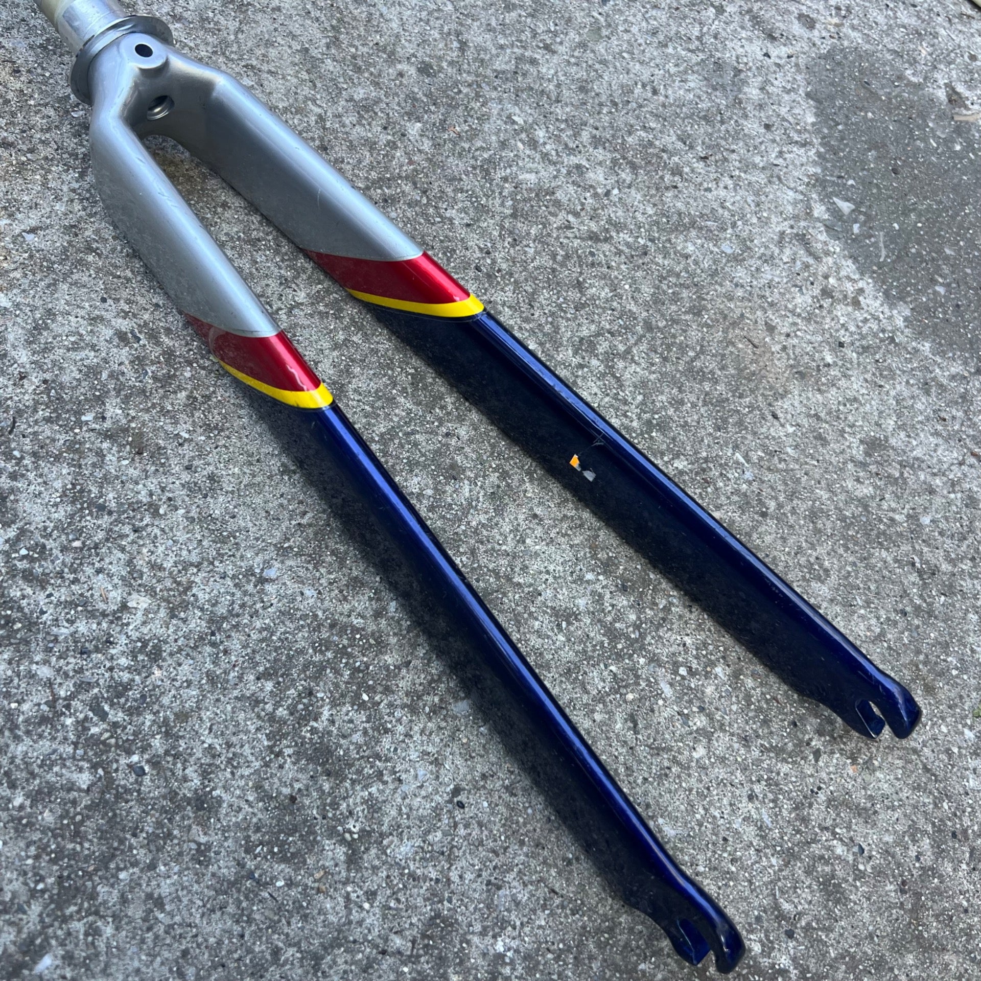 Vintage Carbon 700c Fork 1” 11.75” Threadless Steerer Blue Red Gray Silver Road 