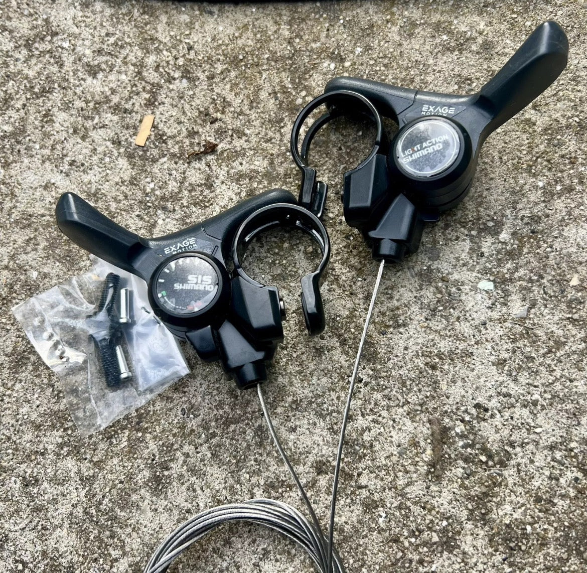 NOS Shimano Exage SL-A250 Thumb Shifter Set SIS 3x6 Speed MTB Levers Vintage