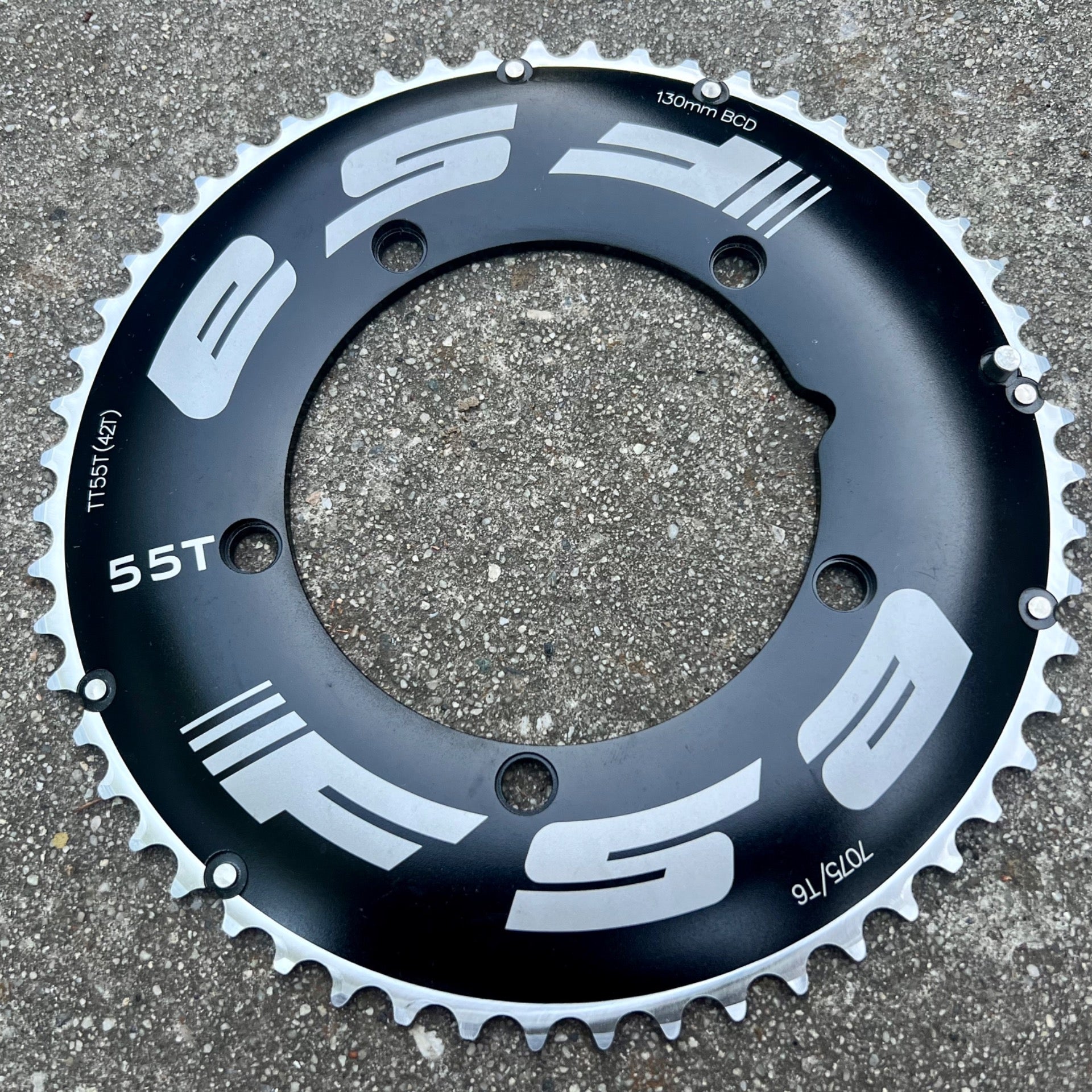 NEW FSA Track 130 BCD 55T Chainring Black Road Bike 7075 T6 TT55T 3/32” 