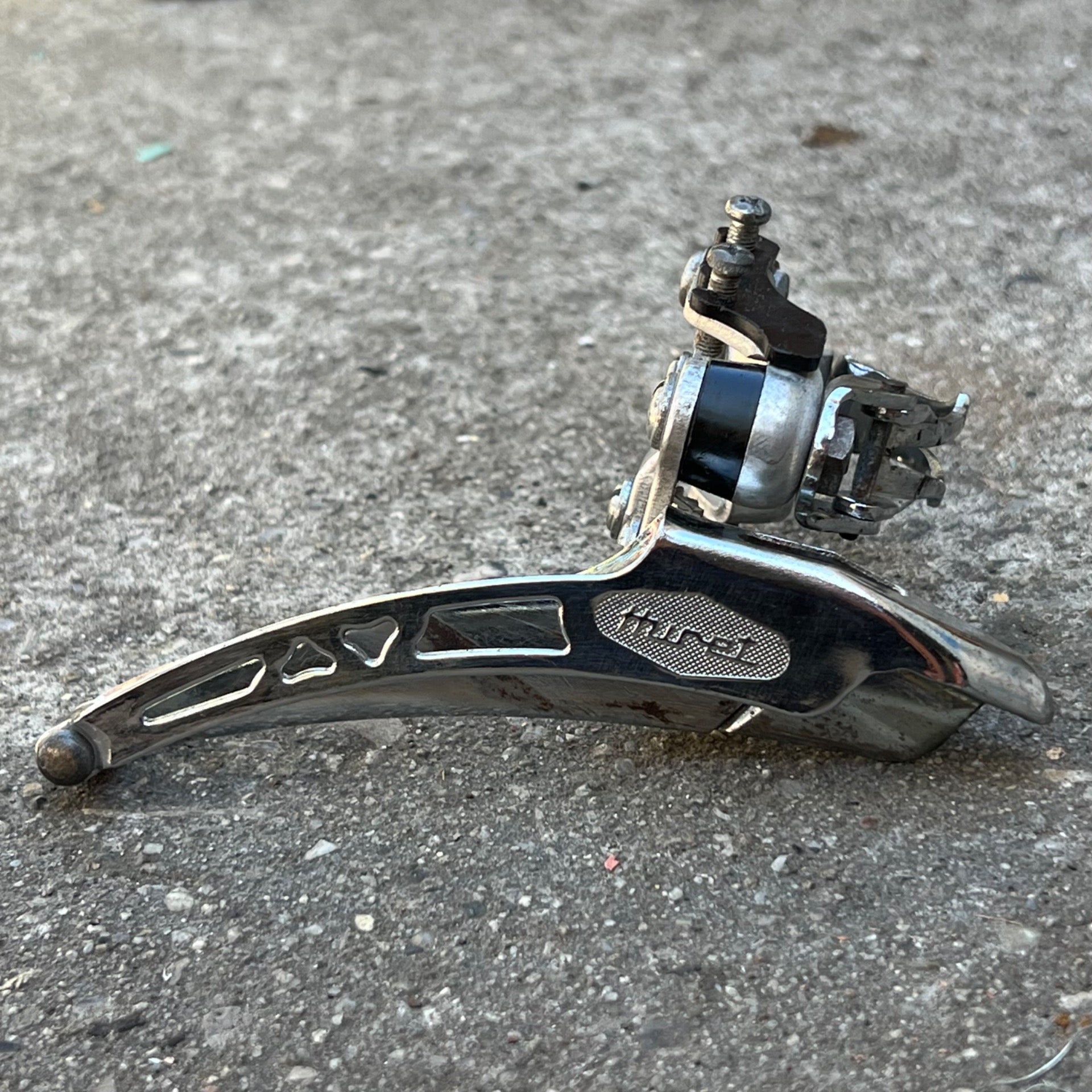 Huret 28.6mm Bottom Pull Front Derailleur 2x5 Chrome Vintage Double Road Touring