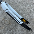Used Focus FF Carbon Fork 700c 1 1/8” to 1 1/4” Tapered Threadless Rigid Black White-Bicycle Bin