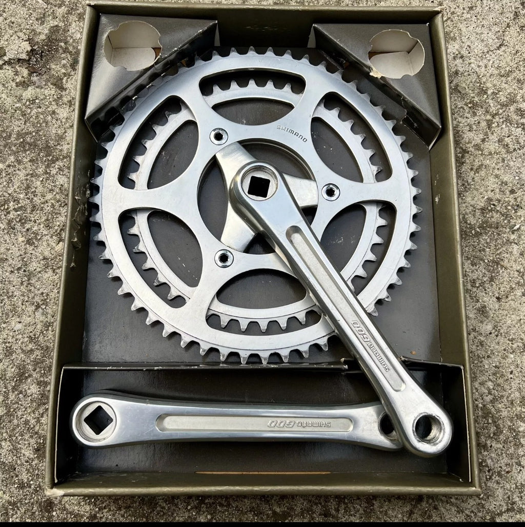 Used NICE Shimano 600 Touring Forged Crankset 52/42 170mm 3 Bolt Vintage Retro Road-Bicycle Bin