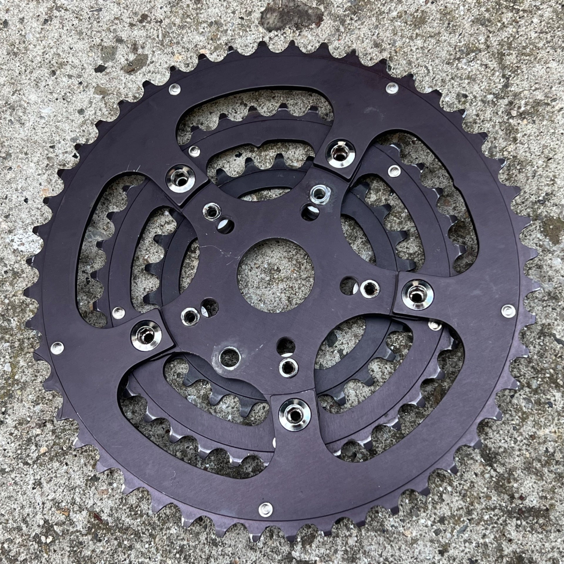 Cook Bros Racing CQP Spider & Chainring Set 48-36-26 110/74/58 BCD Vintage MTB 