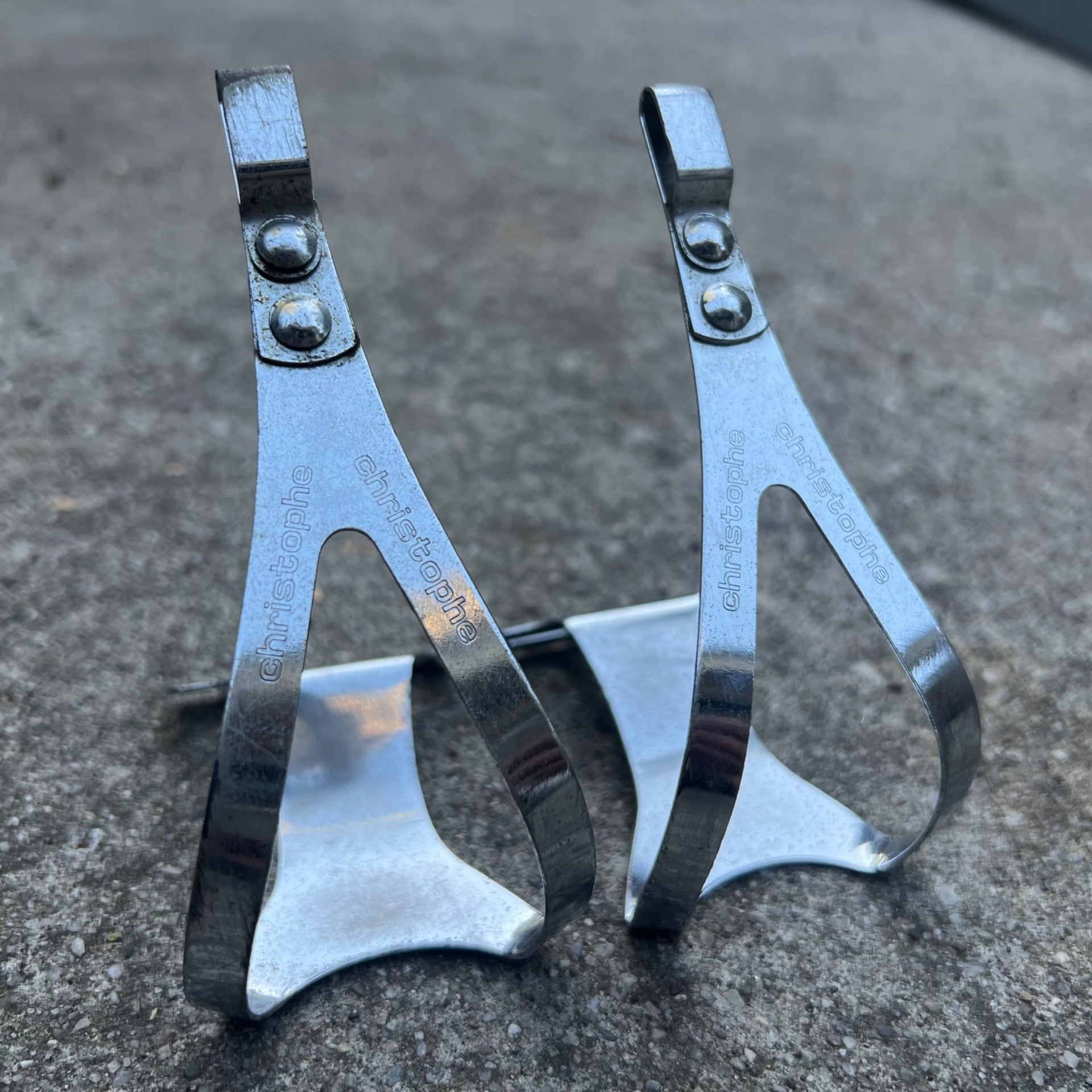 Christophe Special Toe Clips Size Medium M Vintage Retro Eroica Chrome Touring