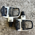 Used Look KEO Classic Clipless Pedals White Black Road Gravel Bike 9/16”-Bicycle Bin