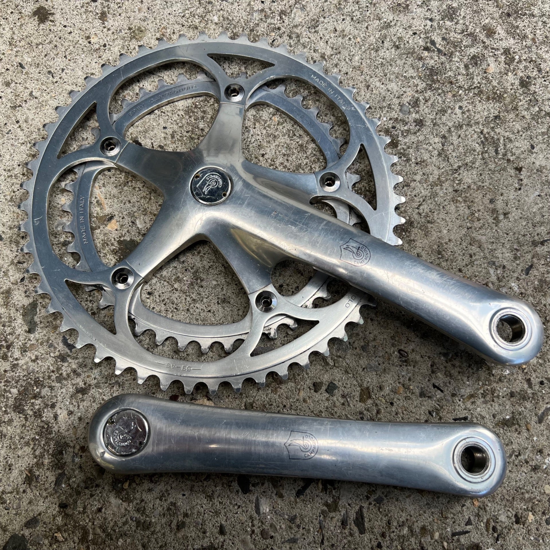 Campagnolo C-Record Crankset 170mm 53/42T Vintage Retro Road Bike Silver Campy